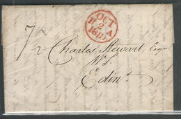 Great Britain 1819 Scotland Entire To Edinburgh To Anstruther Mileage Mar, Postal History Pre Stamp Cover – USed (**) - ...-1840 Precursores