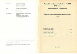 Tharandts Erster Postverwalter; Die Sächsischen Gitternummernstempel, Kulturbund Heft 2,  Günter Holfert, - Militaire Post & Postgeschiedenis