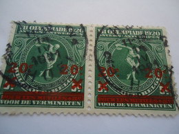 BELGIUM  PAIR   STAMPS OLYMPIC GAMES 1920  OVERBRINT  WITH POSTMARKS - Sommer 1920: Antwerpen