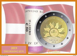 Latvia 2019, 2 Euro ROLLE ( 25*2 EURO ) " THE RISING SUN " - Lettonia