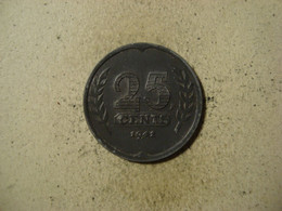 MONNAIE PAYS BAS 25 CENTS 1941 ( Occuption Allemande ) - 1840-1849 : Willem II