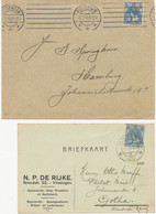 NIEDERLANDE 1910, Königin Wilhelmina 12 ½ C DUNKELBLAU Portogerechte EF Mit Frühe Maschinenstempel Von „ROTTERDAM“ Nach - Brieven En Documenten