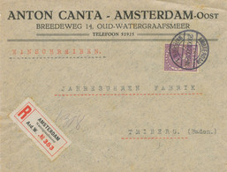 NIEDERLANDE 1927, Königin Wilhelmina 30 C Lila Portogerechte EF Mit K2 „AMSTERDAM / WATERGR.M.1“ ( WATERGRAAFSMEER Bis 1 - Brieven En Documenten