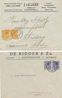 NIEDERLANDE 1925/7, Vier Verschiedene Portogerechte Kab.-Briefe Mit Königin Wilhelmina-Auslands-Frankaturen: 7 ½ C Gelb - Lettres & Documents