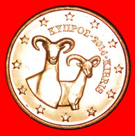 * GREECE (2008-2021): CYPRUS ★ 1 CENT 2014 UNC! MOUFLONS! UNCOMMON YEAR! ★LOW START★ NO RESERVE! - Zypern