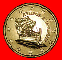 * GREECE (2008-2021): CYPRUS ★ 20 CENT 2014! SHIP NORDIC GOLD UNC MINT LUSTRE! UNCOMMON YEAR!★LOW START★ NO RESERVE! - Chipre