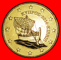 * GREECE (2008-2021): CYPRUS ★ 50 CENT 2014! SHIP NORDIC GOLD UNC MINT LUSTRE! UNCOMMON YEAR!★LOW START★ NO RESERVE! - Chipre