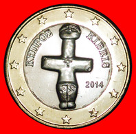 * GREECE (2008-2021): CYPRUS ★ 1 EURO 2014 MINT LUSTRE! UNCOMMON YEAR! ★LOW START★ NO RESERVE! - Zypern