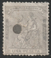Spain 1873 Sc 198b Espana Ed 138T Yt 137 Used Telegraph Punch Cancel - Used Stamps