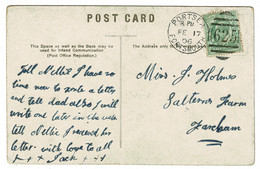 Ref 1528 - 1906 Postcard - Super Portsea Portsmouth Duplex Postmark - Risque Image - Storia Postale