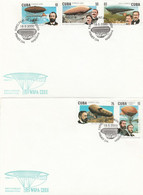 Cuba 2000 Zeppelins 3 FDC's - Briefe U. Dokumente