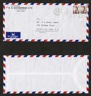 HONG KONG   Scott # 214 (pair) On COMMERCIAL AIRMAIL COVER To NEW YORK (15/APR/1969) (OS-671) - Covers & Documents