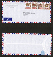 HONG KONG   Scott # 246 (4) On 1969 COMMERCIAL AIRMAIL COVER To NEW YORK (OS-675) - Cartas & Documentos