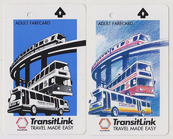 Singapore Old Transport Subway Ticket Card Transitlink Used 2 Cards Train Bus - Wereld