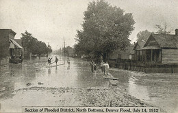 Denver Flood July 14, 1912, Section Of Flooded District North Bottoms - Denver