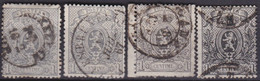 Belgie   .  OBP   .   23/23A  .  4x   .     O .    Gebruikt  . / .   Oblitéré - 1866-1867 Piccolo Leone