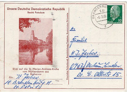 51468 - DDR - 1969 - 10Pfg. Ulbricht PGAKte. BRANDENBURG -> Westdeutschland - Lettres & Documents