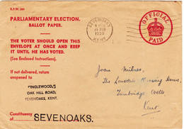 G.B. / Kent / Sevenoaks / Official Mail / Elections / Democracy - Unclassified