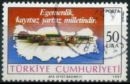 Türkiye 1987 Mi 2776 O,Parliament Building, Ankara | Map - Used Stamps