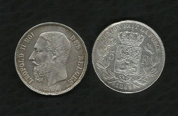 BELGIQUE . LEOPOLD II . 5 FRANCS 1869 . - 5 Frank