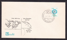 Argentina: FDC First Day Cover, 1982, 1 Stamp, Falklands Malvinas Territorial Claim, Islands, War UK (traces Of Use) - Covers & Documents