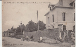 MAROLLES LES BRAULTS (72) - Ecole N.-D Et Route De Courgains - Bon état - Marolles-les-Braults