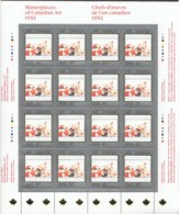 1992 CANADIAN ART «RED NASTURIUMS By David Milne Sc 1419  MNH - Full Sheets & Multiples