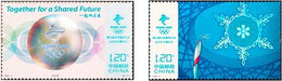 China 2022 Winter Olympics Opening Ceremony 2v Mint Hologram - Nuovi