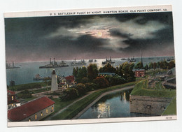 U. S. Battleship Fleet By Night, Hampton Roads, Old Point Comfort, VA. - Hampton