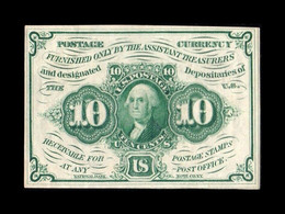 Estados Unidos United States 10 Cents George Washington 1862 Pick 98c EBC+ XF+ - 1862 : 1° Edición