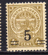 LUXEMBOURG LUSSEMBURGO 1916 1924 STAMPS OF 1906 1919 SURCHARGED WITH NEW VALUE 1923 CENT. 5 On 4c MLH - Otros & Sin Clasificación