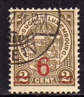 LUXEMBOURG LUSSEMBURGO 1916 1924 STAMPS OF 1906 1919 SURCHARGED WITH NEW VALUE CENT. 6 On 2c USED USATO OBLITERE' - Andere & Zonder Classificatie