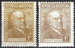 Argentina 1935/36 - Mi 400 XI & XII - YT 364 ( President Domingo Faustino Sarmiento ) MNG / MNH** - Nuovi