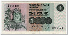 SCOTLAND,CLYDESDALE BANK LIMITED,1 POUND,1972,P.204b,VF+ - 1 Pond