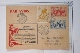 K15 MAURITANIE BELLE CARTE 1946 IER VOYAGE  ALEG POUR SAINT LOUIS  SENEGAL+ AFFRANCH. PLAISANT - Brieven En Documenten