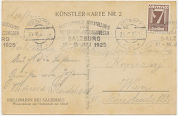 ÖSTERREICH 1925 „SALZBURG / INTERNATIONALE AUSSTELLUNG FÜR FEUERWEHR U. RETTUNGSWESEN SALZBURG 10. - 16. JULI 1925“ Selt - Lettres & Documents