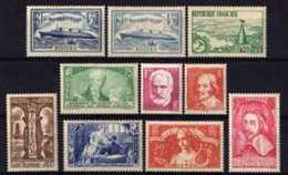 LIQUIDE STAMP TIMBRES FRANCE : YVERT 299/308 "ANNEE 1935 COMPLETE 10 VALEURS"  NEUFS SANS CHARNIERE Xx TB / TTB , MNH. - ....-1939