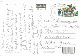 44084. Postal SCHULL (Cork) Eire, Irlanda 1998. Stamp Hipica. Vista Schull, Wesr Cork - Brieven En Documenten