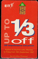 UNITED KINGDOM 2000 PHONECARD BT UP TO 1/3 OFF USED VF!! - BT Phonecard Plus