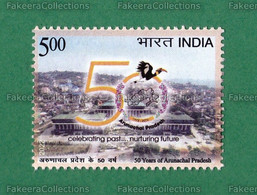 INDIA 2022 Inde Indien - ARUNACHAL PRADESH 50 YEARS 1v MNH ** - Hornbill Bird, Foxtail Orchid Flower, Political Map .. - Unused Stamps