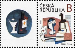 Czech Republic - 2022 - Art On Stamps - Emil Filla - Fresco In Manes Art Centre - Mint Stamp With Personalized Coupon - Neufs