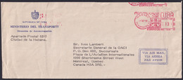 FM-140 CUBA LG2152 1979 PITNEY BOWES FRANQUEO MECANICO PERMISO 72 MNISTERIO TRANSPORTE. - Franking Labels