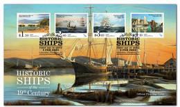 New Zealand *** 2022 Historic Ships Of The 19th Century , Ship, Transport, First Day Cover FDC  (**) - Covers & Documents