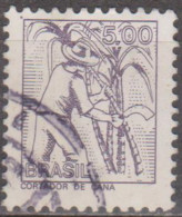 Brasil -1-3-1977 -  Papel Couchê Sem Filigrana  5,00, Violeta (5-6)  (o)  RHM Nº 568 - Gebraucht