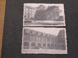 BRUXELLES - 2 CPA N/B - PENSIONNAT DE LA SAINTE FAMILLE HELMET - LA FACADE VUE DU PARC ET LES CLASSES - Education, Schools And Universities