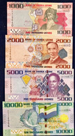 Sierra Leone 4 Pcs 1000-2000-5000-10000 Leones Unc - Sierra Leone