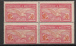 SPM - 1922-28 - N°Yv. 111 - Goéland 30c - Bloc De 4 - Neuf Luxe ** / MNH / Postfrisch - Unused Stamps