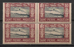 SPM - 1932-33 - N°Yv. 140 - Phare 10c - Bloc De 4 - Neuf Luxe ** / MNH / Postfrisch - Unused Stamps