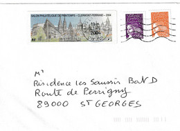 Vignette D'affranchissement Sur Lettre " SALON PHILATELIQUE DE PRINTEMPS - CLERMONT FERRAND 2004 " Datée 12/05/2004 - 1999-2009 Vignettes Illustrées