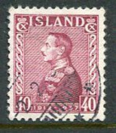 ICELAND  1937 25th Anniversary Of Regency 40 Aur. Used.  Michel 189 - Oblitérés